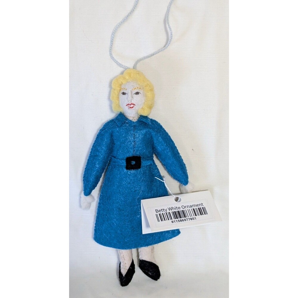 Silk Road Bazaar Betty White Felt Christmas Ornament Pop Culture Icon Doll